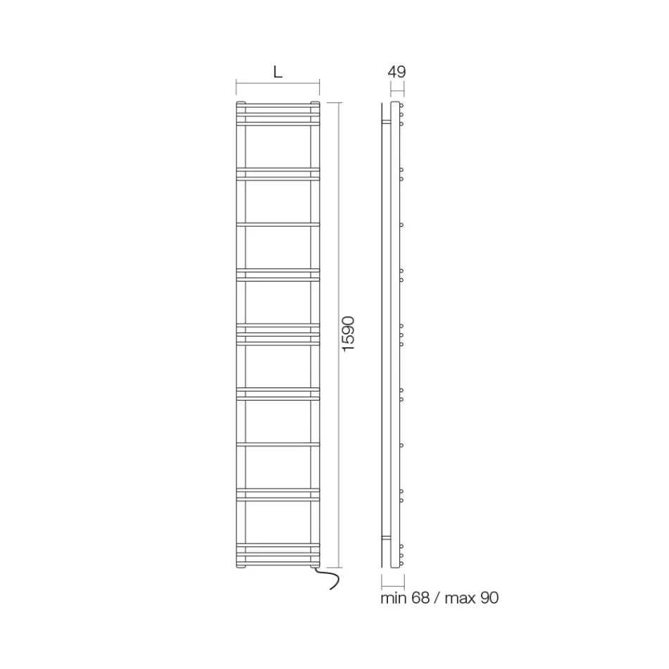 Ohřívač ručníků s elektrickým systémem z oceli Made in Italy - Ananas Viadurini