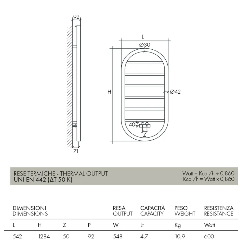 Designový ohřívač ručníků "All Round Bubble" z oceli Made in Italy - hladký Viadurini