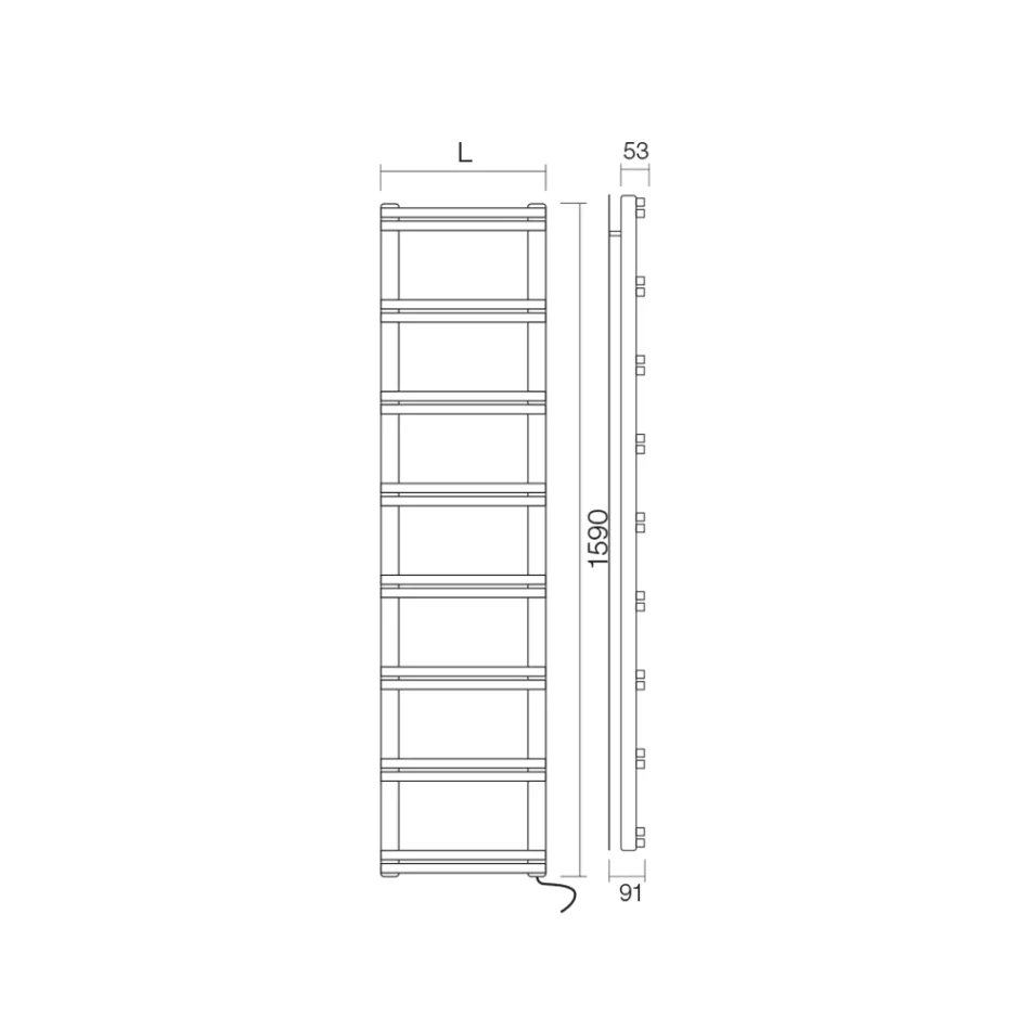 Elektrický ohřívač ručníků s vertikálními kolektory Made in Italy - Ginger Viadurini