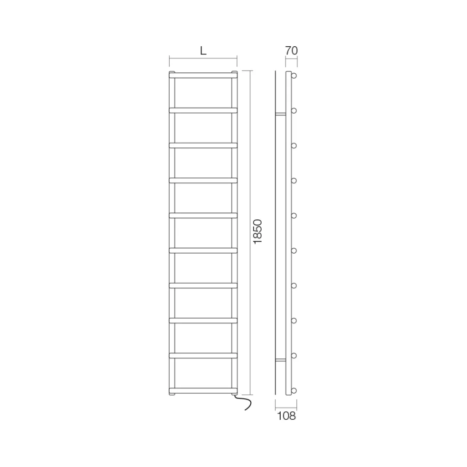 Elektrický ohřívač ručníků s kruhovými prvky Made in Italy - Strawberry Viadurini