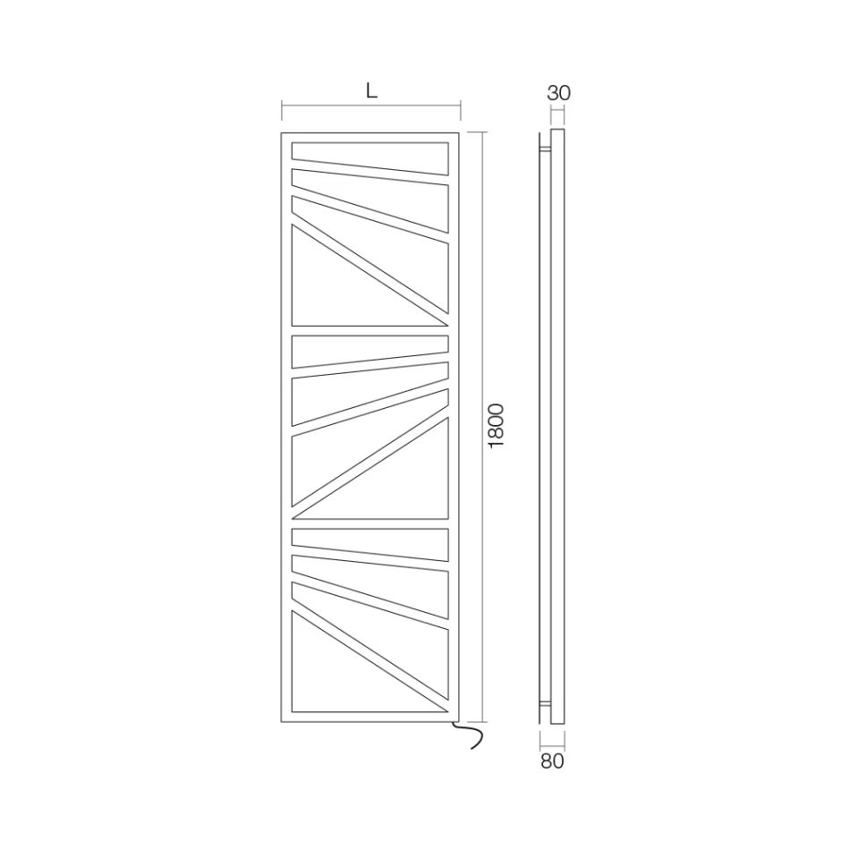 Elektrický ohřívač ručníků se čtvercovými prvky Made in Italy - Mandle Viadurini