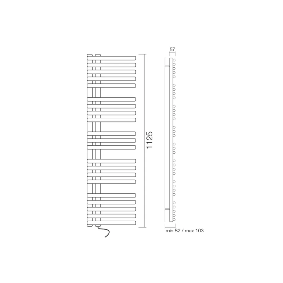 Elektrický ohřívač ručníků z uhlíkové oceli Made in Italy - Višně Viadurini