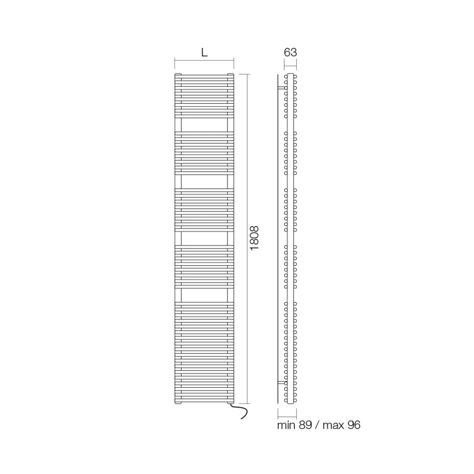 Elektrický ohřívač ručníků v ocelovém hliníkovém provedení Made in Italy - Briošky Viadurini
