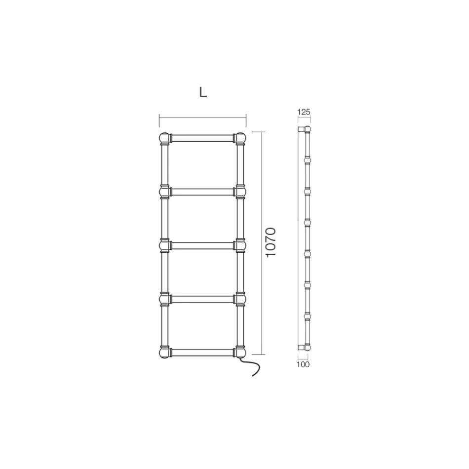 Elektrický ohřívač ručníků z mosazi se spojovacími kuličkami Made in Italy - Ricotta Viadurini