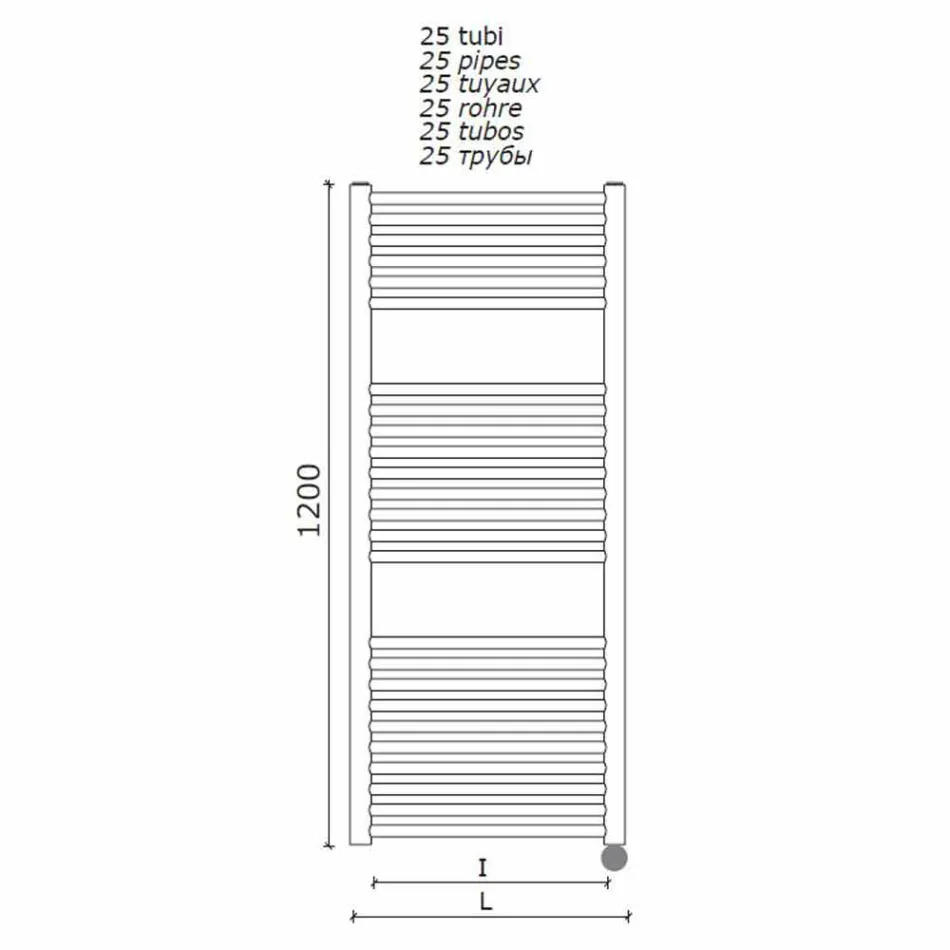 Elektrický ohřívač ručníků do koupelny Vertikální design z oceli 300 W - Italo Viadurini