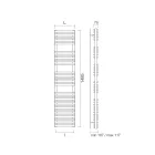 Hydraulický ohřívač ručníků se 4 řadami horizontálních prvků Made in Italy - Meringue Viadurini