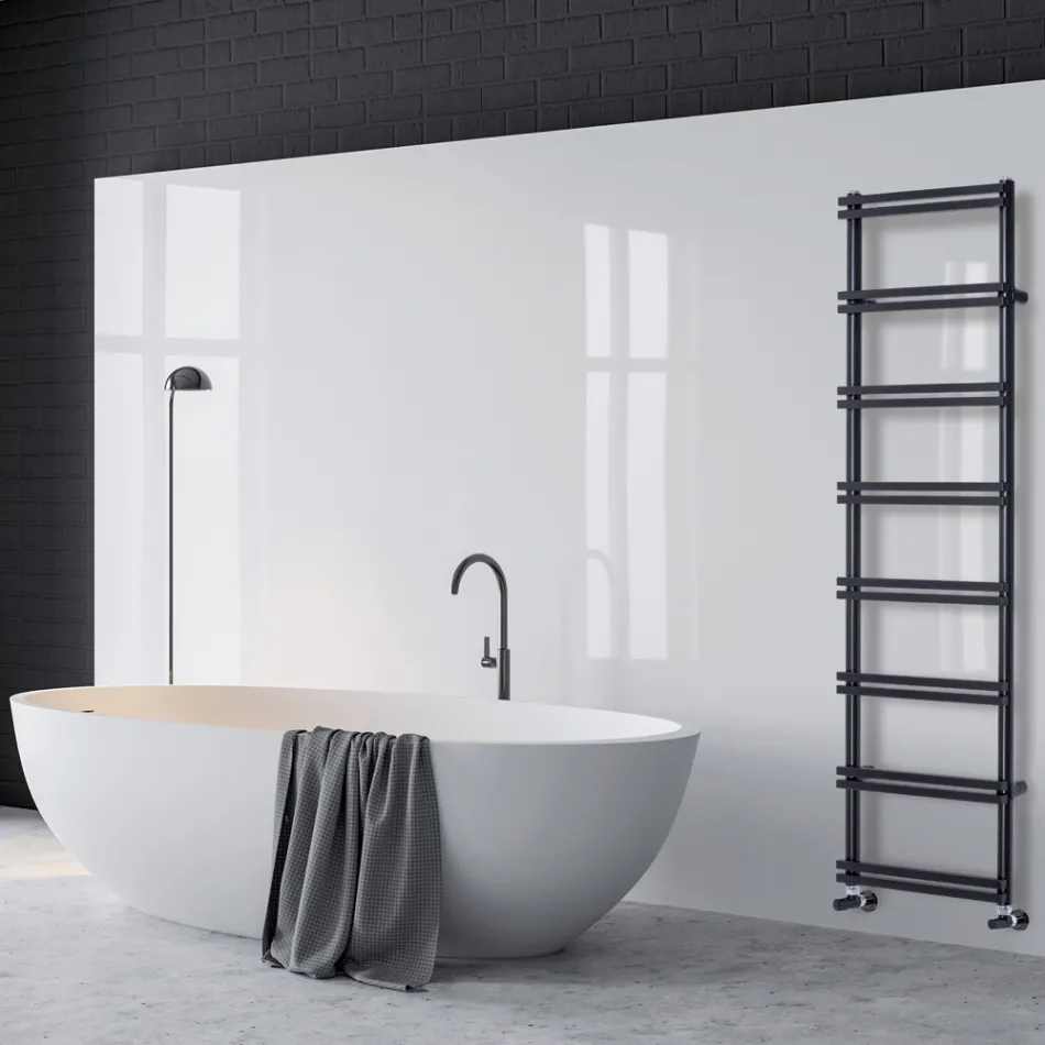 Hydraulický ohřívač ručníků s vertikálními kolektory Made in Italy - Ginger Viadurini