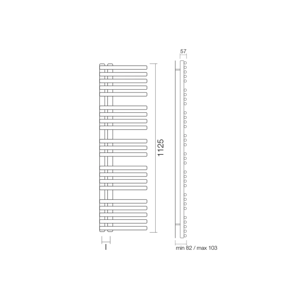 Hydraulický ohřívač ručníků z uhlíkové oceli Made in Italy - Višně Viadurini