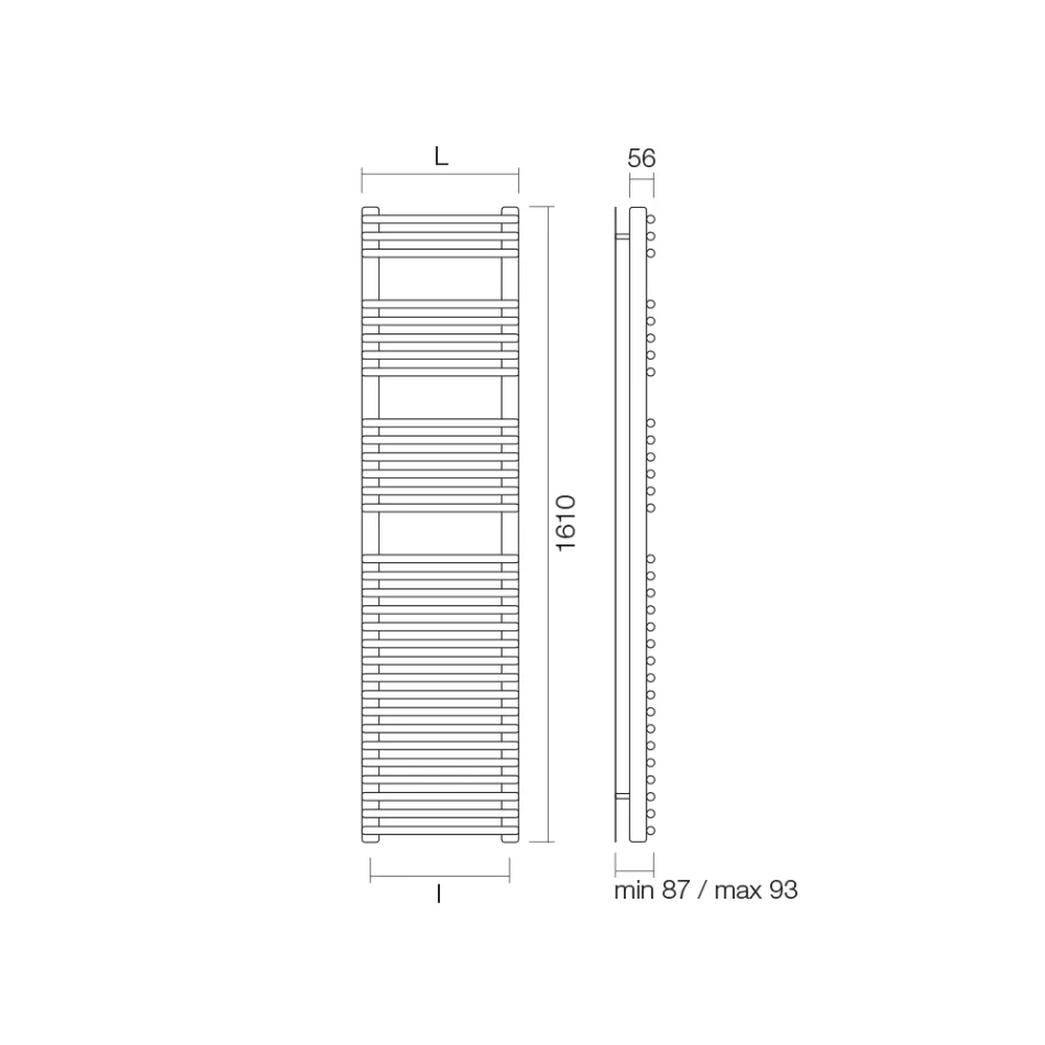 Hydraulický ohřívač ručníků s ocelovým saténovým povrchem Made in Italy - Peel Viadurini
