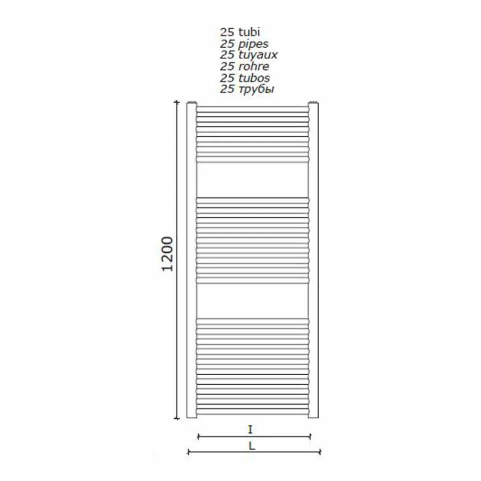 Nerezový ohřívač ručníků na zeď do koupelny, 2 velikosti 391 W - Italo Viadurini