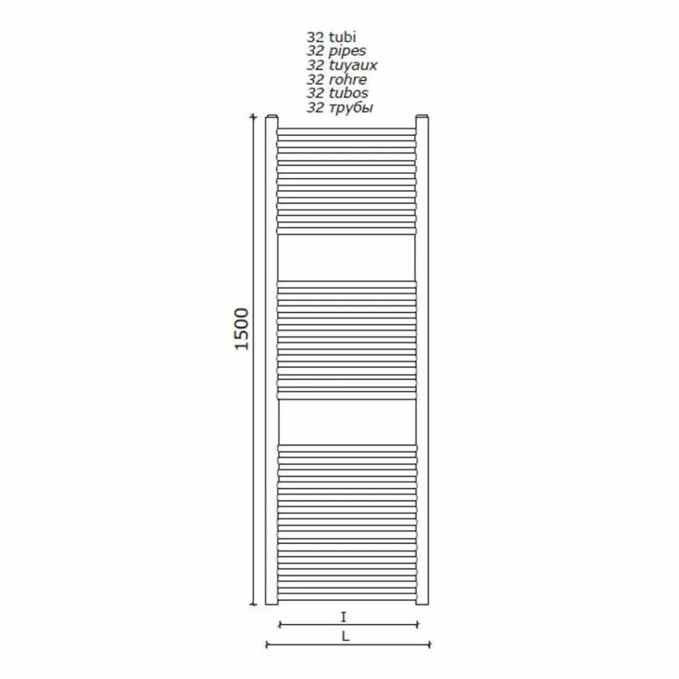 Nerezový ohřívač ručníků na zeď do koupelny, 2 velikosti 391 W - Italo Viadurini