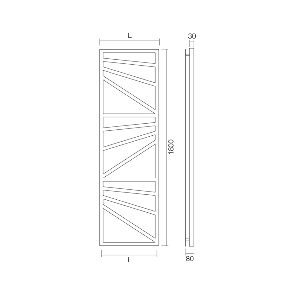 Smíšený ohřívač ručníků se čtvercovými prvky Made in Italy - Mandle Viadurini
