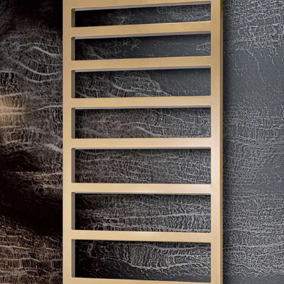 Smíšený ohřívač ručníků s jednoduchými liniemi z oceli Made in Italy - Pistácie Viadurini