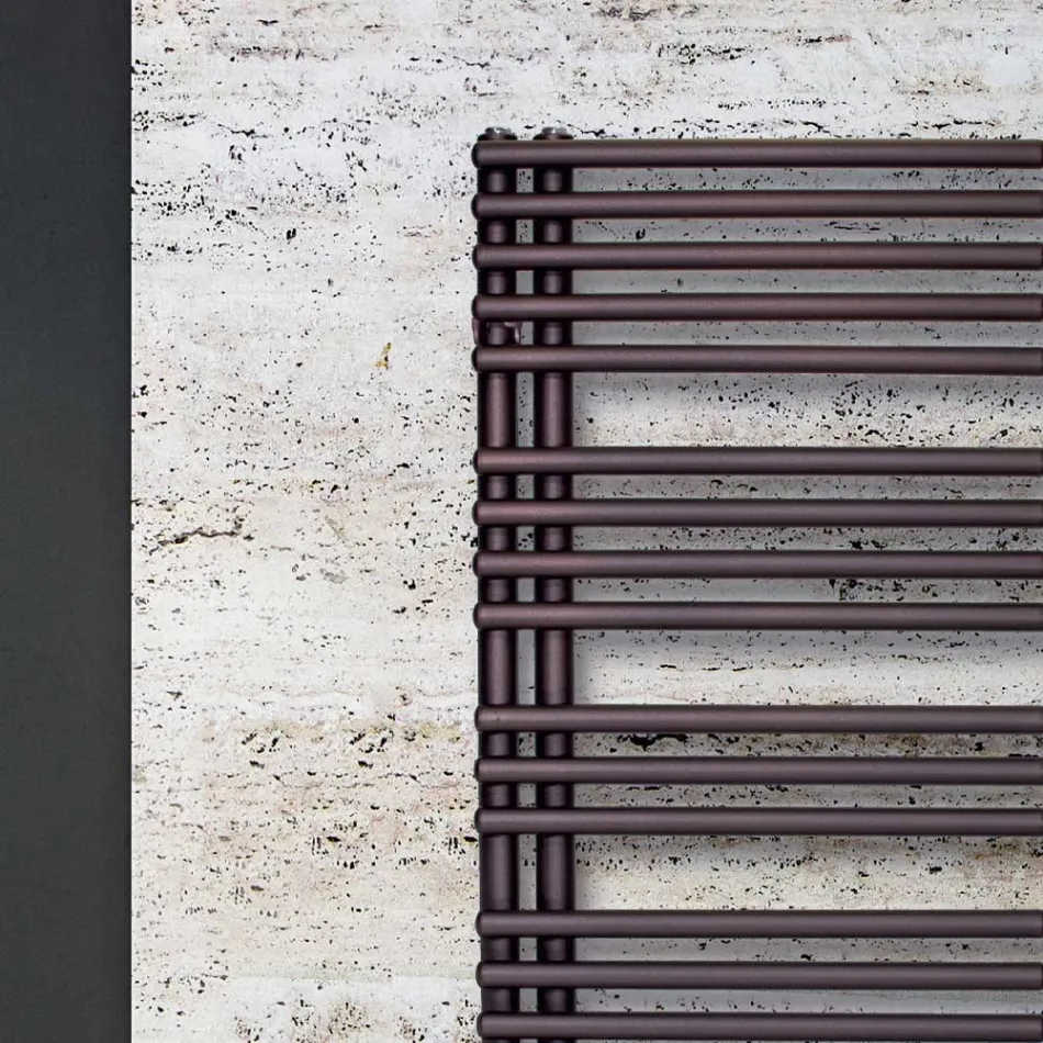 Smíšený ohřívač ručníků z uhlíkové oceli Made in Italy - Třešně Viadurini