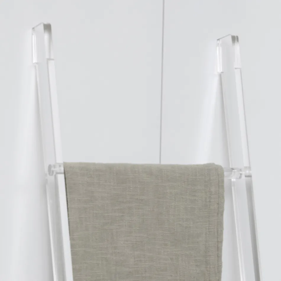 Průhledný akrylátový křišťálový koupelnový žebřík na ručníky - Smart Viadurini