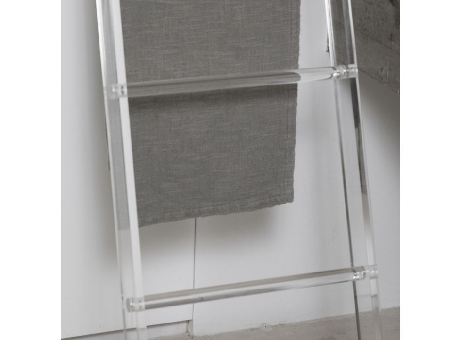 Průhledný akrylátový křišťálový koupelnový žebřík na ručníky - Smart Viadurini