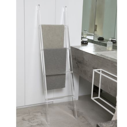 Průhledný akrylátový křišťálový koupelnový žebřík na ručníky - Smart Viadurini