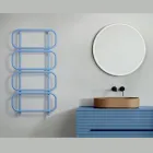 Elektrický žebřík na ohřívání ručníků z barevné ploché oceli Made in Italy - Řetěz Viadurini