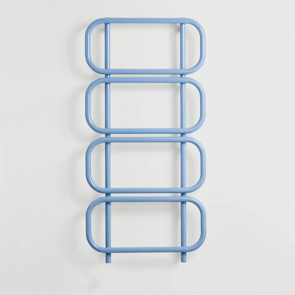 Elektrický žebřík na ohřívání ručníků z barevné ploché oceli Made in Italy - Řetěz Viadurini