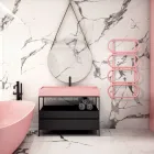 Elektrický žebřík na ohřívání ručníků kulatá ocel Made in Italy - Řetěz Viadurini