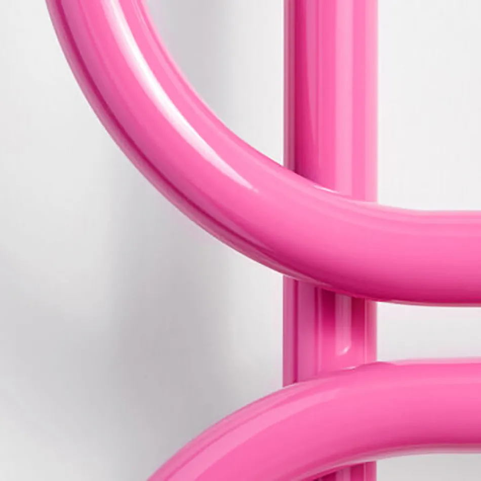 Elektrický žebřík na ohřívání ručníků kulatá ocel Made in Italy - Řetěz Viadurini