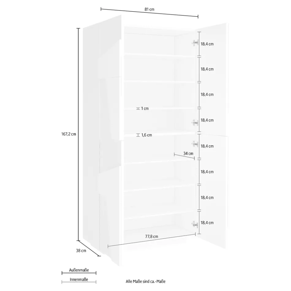 Vysoký nebo nízký stojan na boty v designu udržitelného dřeva se 2 nebo 4 dveřmi - Fjona Viadurini