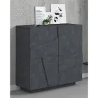 Vysoký nebo nízký stojan na boty v designu udržitelného dřeva se 2 nebo 4 dveřmi - Fjona Viadurini