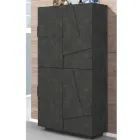 Vysoký nebo nízký stojan na boty v designu udržitelného dřeva se 2 nebo 4 dveřmi - Fjona Viadurini