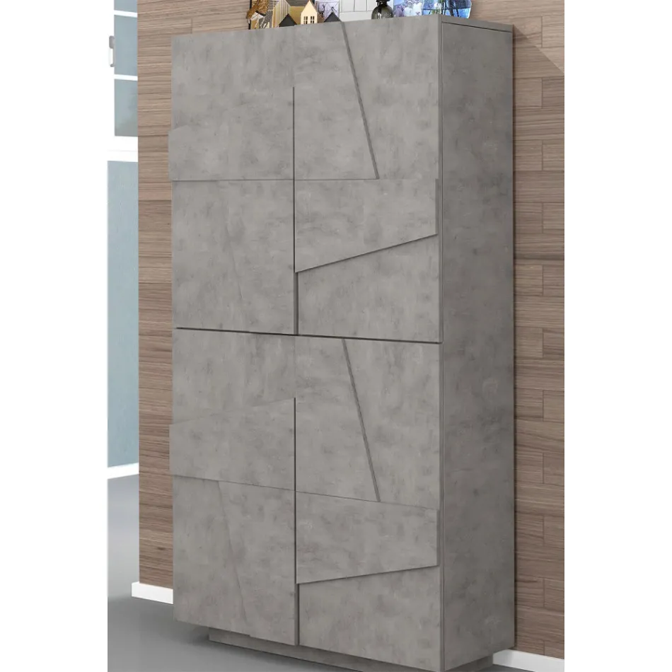 Vysoký nebo nízký stojan na boty v designu udržitelného dřeva se 2 nebo 4 dveřmi - Fjona Viadurini