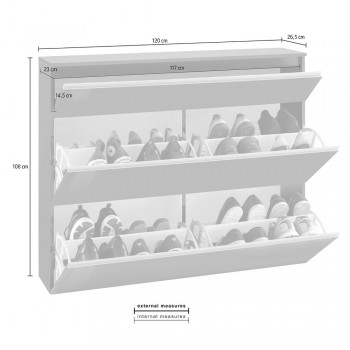 Botník bílá nebo antracitová 3dveřový design udržitelného dřeva - Emanuelito