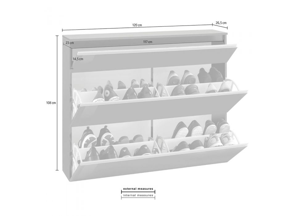 Botník bílá nebo antracitová 3dveřový design udržitelného dřeva - Emanuelito