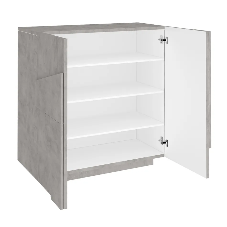 Vnitřní botník se 2 melaminovými dvířky Made in Italy - Naditza Viadurini