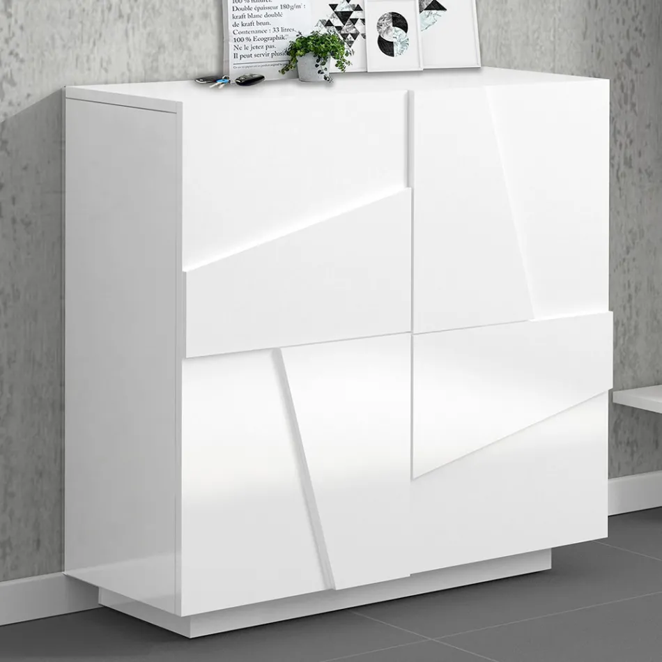 Vnitřní botník se 2 melaminovými dvířky Made in Italy - Naditza Viadurini