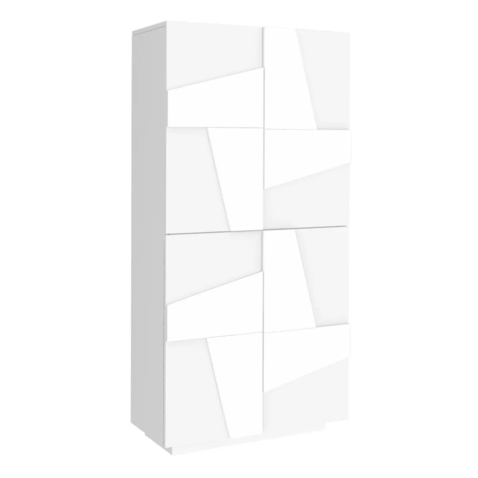 Vnitřní melaminová skříňka na boty se 4 dvířky Made in Italy - Naditza Viadurini