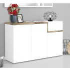 Vchodový botník 3 nebo 4 dvířkový z bílého dřeva a břidlice nebo javoru - Tiscali Viadurini