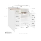 Vchodový botník 3 nebo 4 dvířkový z bílého dřeva a břidlice nebo javoru - Tiscali Viadurini