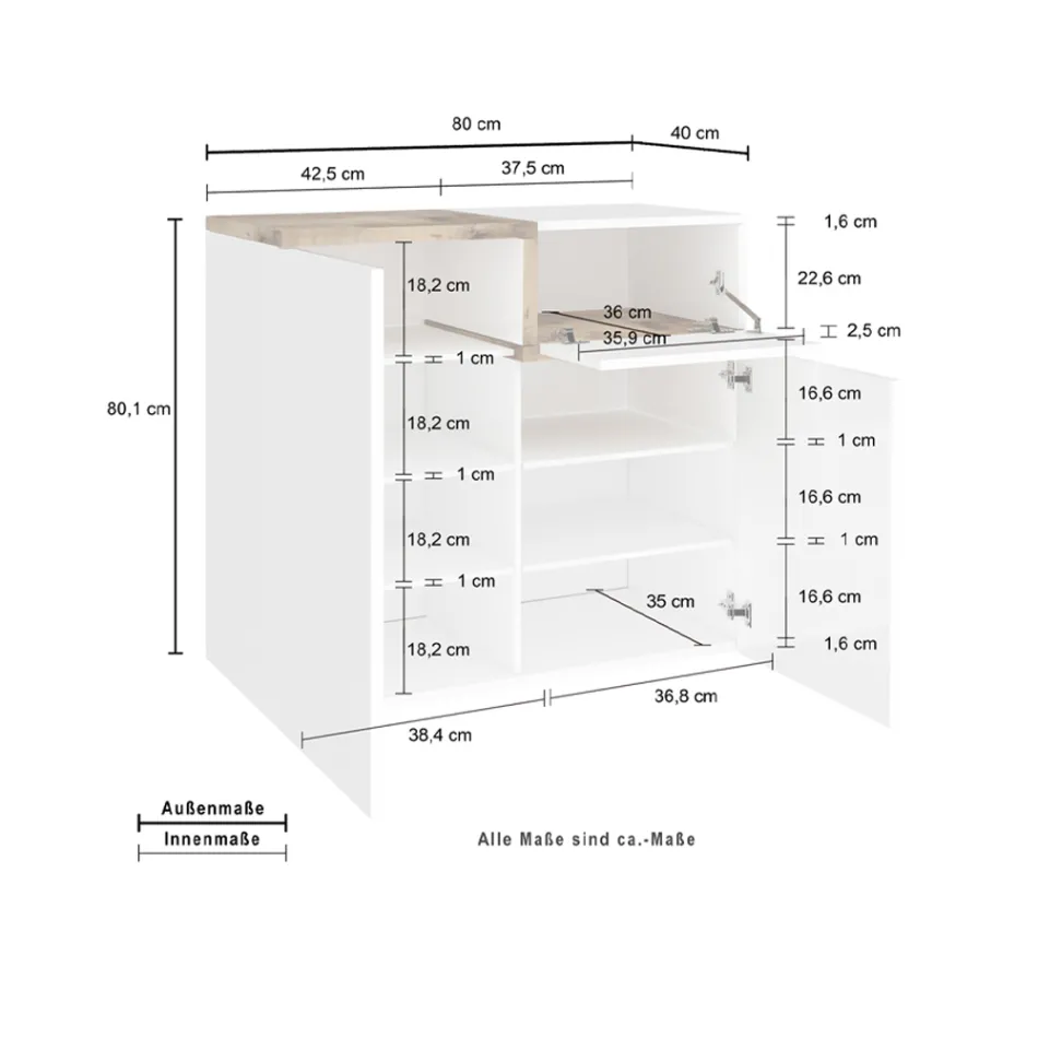 Vchodový botník 3 nebo 4 dvířkový z bílého dřeva a břidlice nebo javoru - Tiscali Viadurini