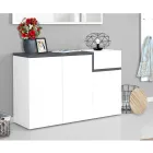 Vchodový botník 3 nebo 4 dvířkový z bílého dřeva a břidlice nebo javoru - Tiscali Viadurini