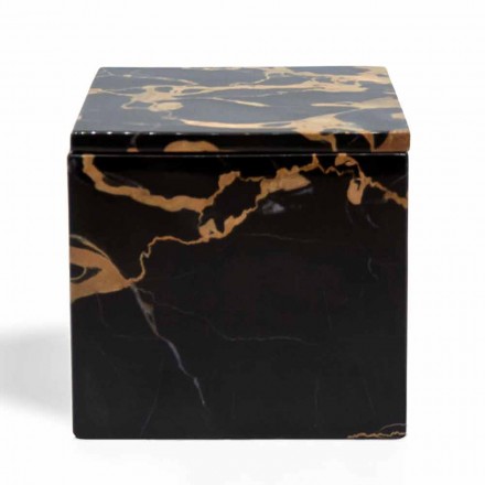 Krabice s víkem v Portoro Marble Design Square Italian - Maelissa Viadurini