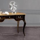 Dvoubarevný nošený černý psací stůl a třešňová deska italské výroby - Furie Viadurini