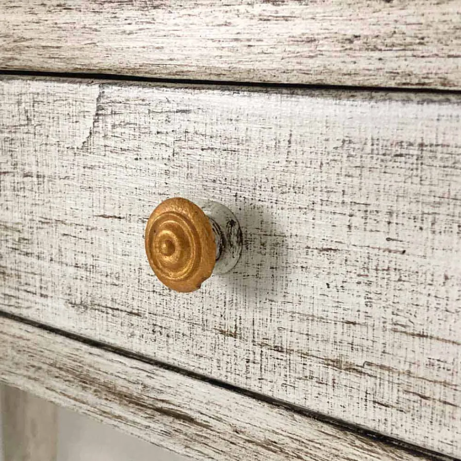 Ručně psaný psací stůl z masivního dřeva se 4 zásuvkami vyrobenými v Itálii - Amela Viadurini