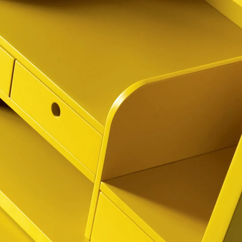 Návrh vícevrstvého dřevěného psacího stolu Grilli Hemingway z Itálie Viadurini