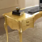 Klasický stůl s 5 zásuvkami ze dřeva a ekokůže Made in Italy - Commodo Viadurini