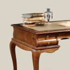 Psací stůl s 5 zásuvkami Ořechové dřevo a ekokůže Made in Italy - Hastings Viadurini