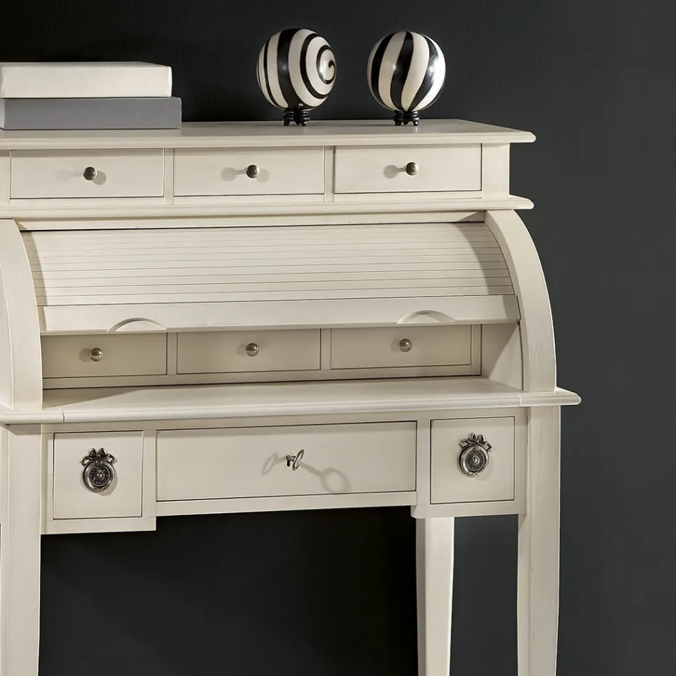 Psací stůl se 6 vnějšími zásuvkami, 3 vnitřními zásuvkami a 1 přihrádkou Made in Italy - Marte Viadurini