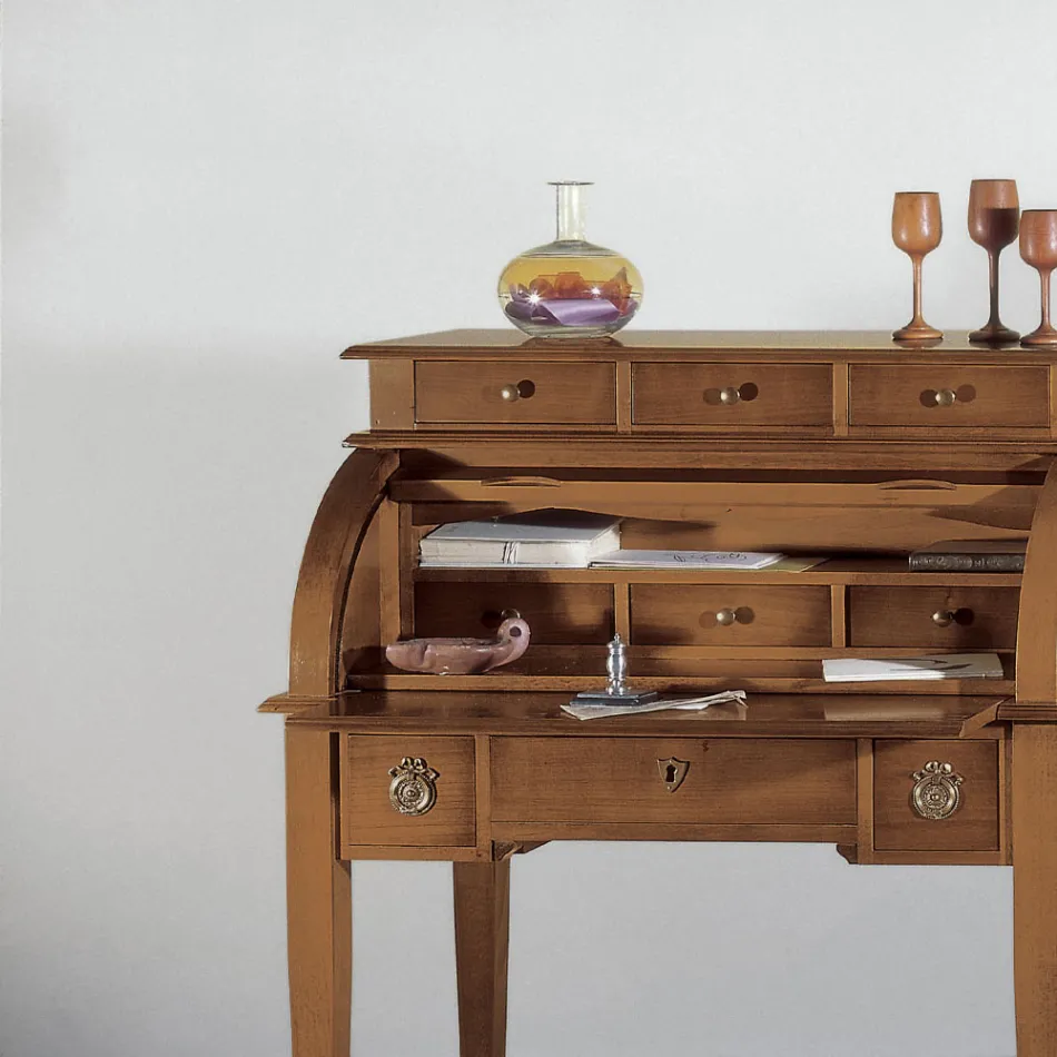 Psací stůl se 6 vnějšími zásuvkami, 3 vnitřními zásuvkami a 1 přihrádkou Made in Italy - Marte Viadurini