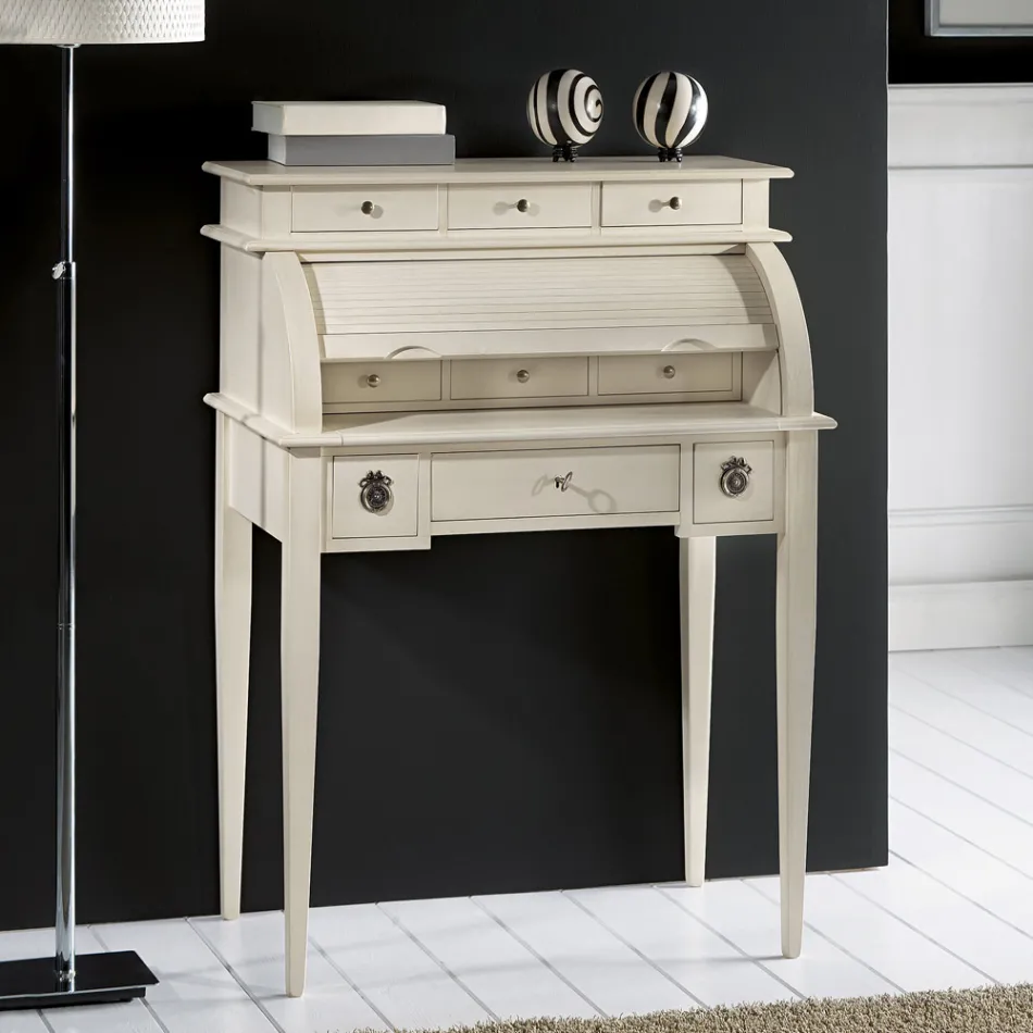 Psací stůl se 6 vnějšími zásuvkami, 3 vnitřními zásuvkami a 1 přihrádkou Made in Italy - Marte Viadurini