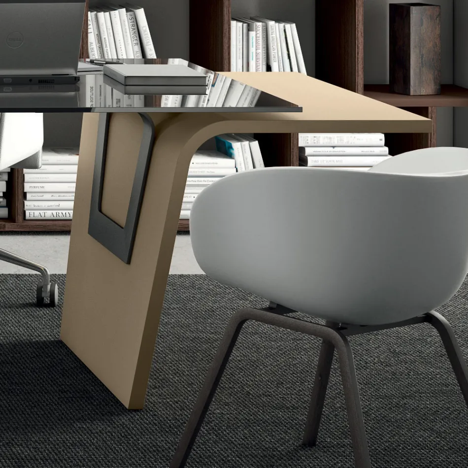 Psací stůl se skleněnou deskou Andrea Stramigioli - Frafalla Viadurini