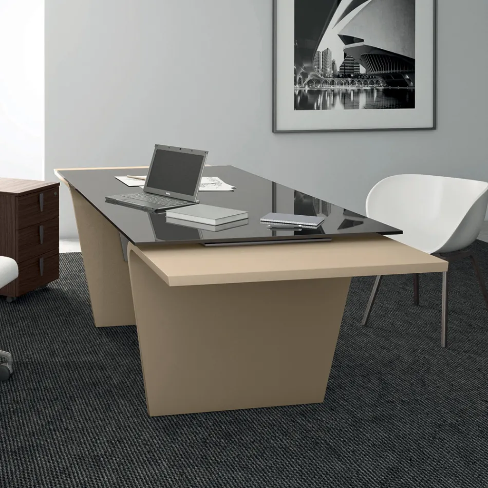 Psací stůl se skleněnou deskou Andrea Stramigioli - Frafalla Viadurini