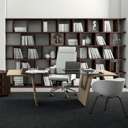 Psací stůl se skleněnou deskou Andrea Stramigioli - Frafalla Viadurini